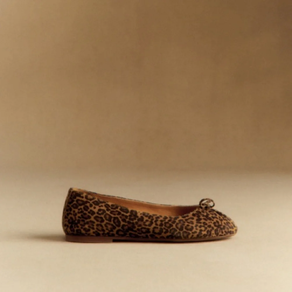 Sézane Agathe Low Ballerinas in Leopard FR 36 / US 5